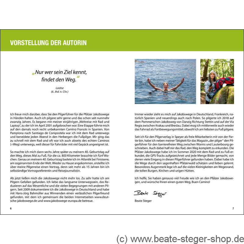 Blick ins Buch mit Wegbeschreibung, Karte und Höhenprofil.