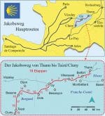 Europakarte und Karte gezoomt auf die Strecke.