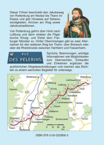 Beschreibung und Karte vom Jakobsweg Rottenburg nach Thann.