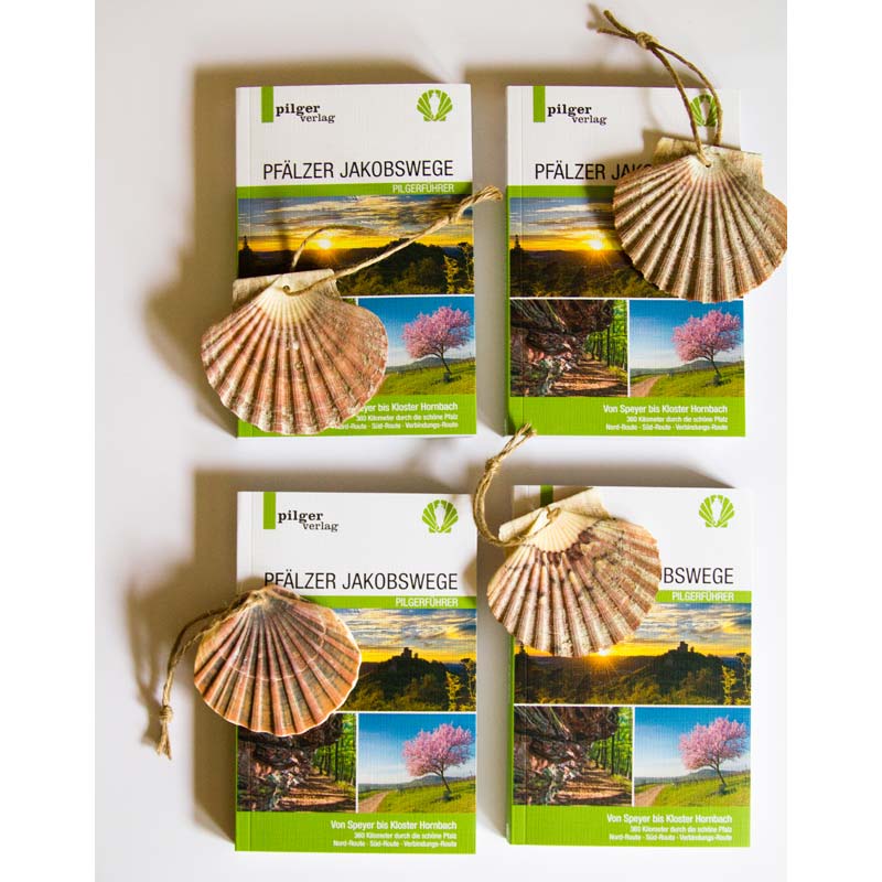drei Bilder der schönen Pfalz und Titel des Pilgerführers.
