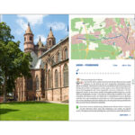 Beispielseiten des Pilgerführers Klosterroute mit Bildern und Radalternativen