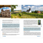 Beispielseiten des Pilgerführers Klosterroute mit Bildern und Radalternativen