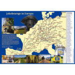 Karte und Bilder von Jakobswegen in Europa.