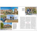 linke Seite viele Bilder vom Camino Frances, rechts Bild von Beate Steger und Teil des Textes.